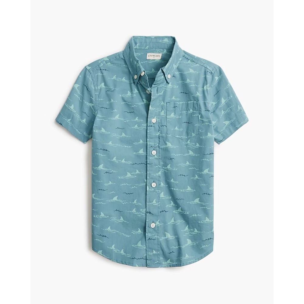 NWT J. Crew Crewcuts Boys' Washed Critter Shirt Blue Shark